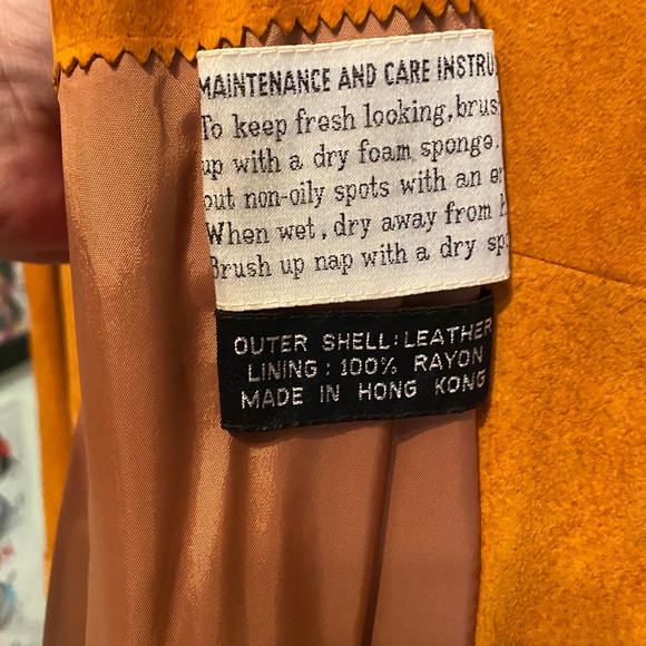 Vintage 1970’s Members Only Orange Suede Coat - Picture 11 of 15